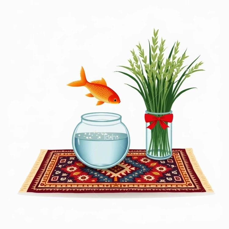 تصویر سبزه و ماهی قرمز ویژه هفت سین عکس حرفه ای ماهی گلی و سبزه