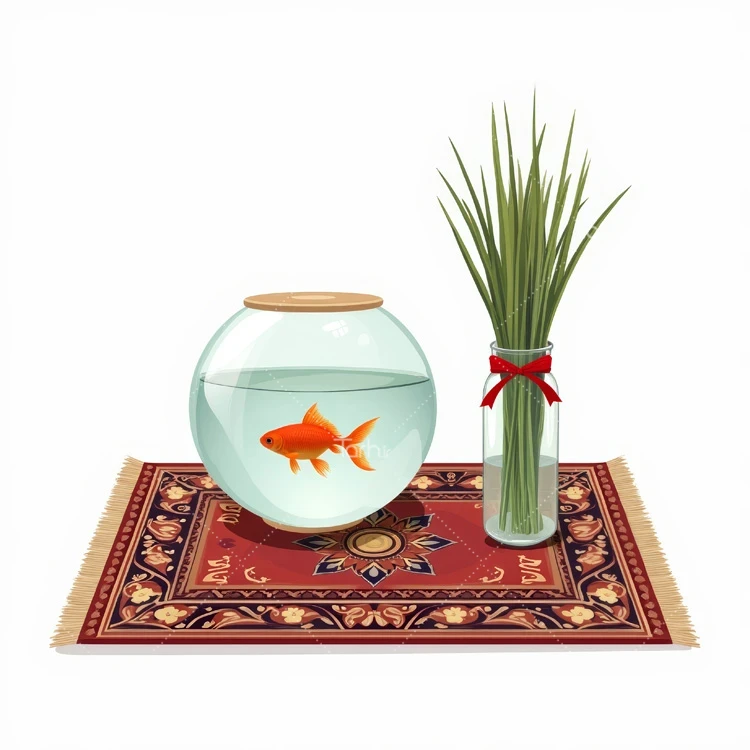 تصویر سبزه و ماهی قرمز ویژه هفت سین عکس حرفه ای ماهی گلی و سبزه