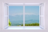 تصویر استوک باکیفیت پنجره سفید دوجداره