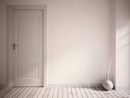 تصویر باکیفیت دیوار و درب سفید