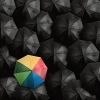 تصویر باکیفیت چترهای سیاه و رنگارنگ