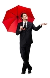 تصویر استوک باکیفیت مرد و چتر