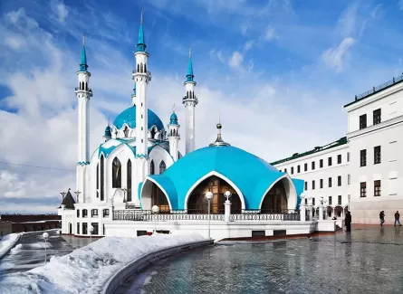 تصویر با کیفیت مسجد سفید آبی