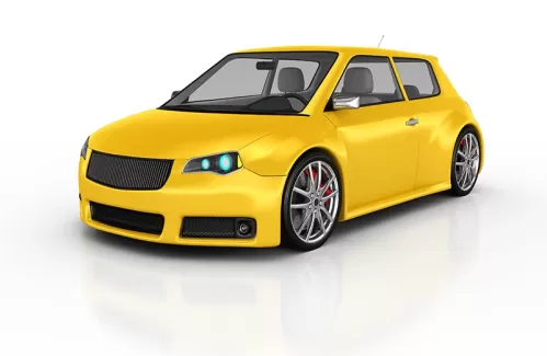 عکس استوک سه بعدی باکیفیت ماشین زرد