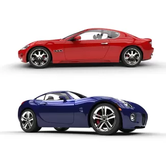 دانلود تصویر سه بعدی باکیفیت ماشین آبی و قرمز