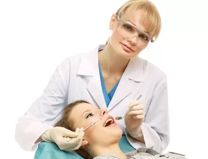 دانلود تصویر کیفیت خانم دندانپزشک و بیمار 