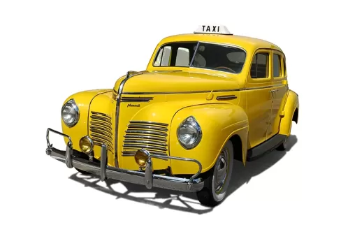 عکس استوک باکیفیت تاکسی زرد قدیمی