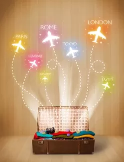 دانلود عکس استوک باکیفیت چمدان و مقصد های توریستی جهان