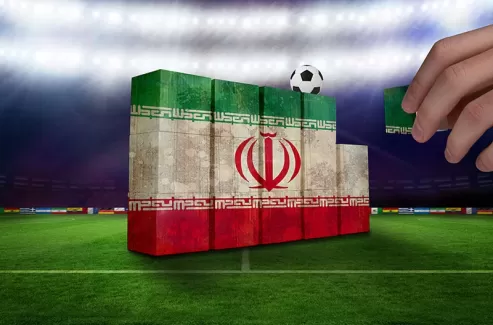 تصویر با کیفیت پرچم ایران و ورزشگاه 