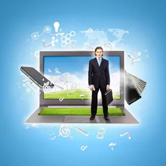 تصویر استوک کیفیت بالای مرد و لپ تاپ تصویر استوک کیفیت بالای مرد و لپ تاپ