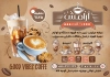 طرح تراکت لایه باز کافه قهوه شامل تصویر فنجان قهوه جهت چاپ تراکت قهوه فروشی و فروشگاه قهوه