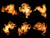 عکس استوک باکیفیت آتش و زمینه مشکی و شکل مختلف