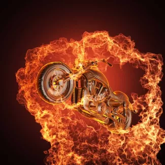 عکس استوک باکیفیت شعله آتش و موتور