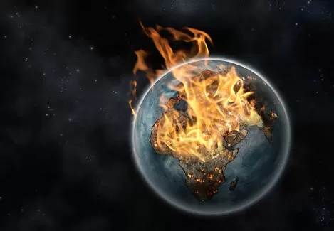عکس استوک باکیفیت آتش و کره زمین