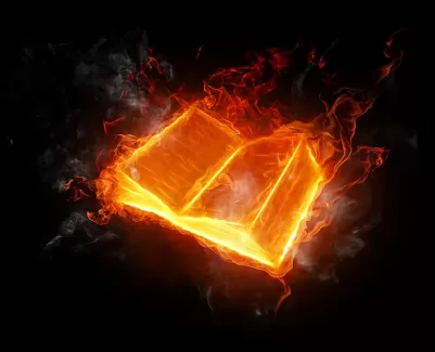 عکس استوک باکیفیت کتاب و آتش