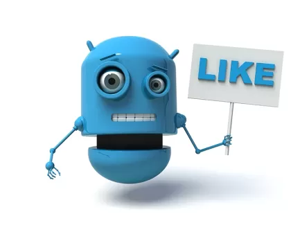 تصویر باکیفیت ربات آبی و پلاکارد تصویر باکیفیت ربات آبی و پلاکارد