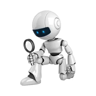 تصویر استوک باکیفیت ربات و ذره بین تصویر استوک باکیفیت ربات و ذره بین