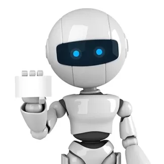 تصویر باکیفیت ربات و پلاکارد تصویر باکیفیت ربات و پلاکارد