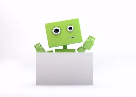 دانلود عکس باکیفیت آدمک کارتونی و کاغذ سفید