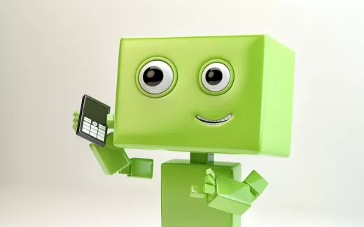 عکس باکیفیت آدمک کارتونی و موبایل