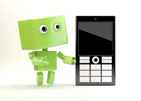 عکس کیفیت بالای آدمک کارتونی و موبایل