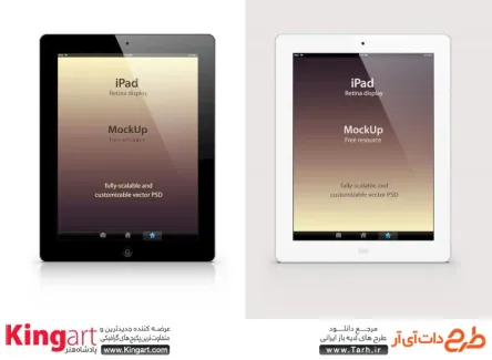 موکاپ آی پد رایگان به صورت لایه باز با فرمت psd جهت پیش نمایش صفحه تبلت