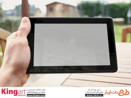 طرح قابل ویرایش موکاپ تبلت به صورت لایه باز با فرمت psd جهت پیش نمایش صفحه iPad