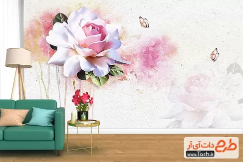 کاغذ دیواری با کیفیت گل رز