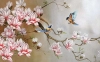 دانلود کاغذ دیواری پرنده و گل