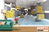 کاغذ دیواری سه بعدی طرح مکعب