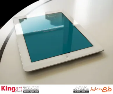 طرح موکاپ رایگان آی پد رو میز به صورت لایه باز با فرمت psd جهت پیش نمایش صفحه iPad