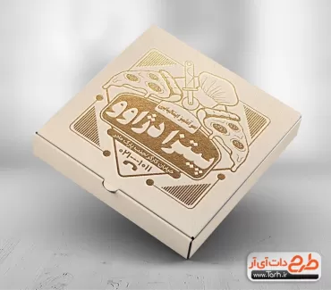 طرح جعبه پیتزا سیاه سفید شامل وکتور پیتزا جهت استفاده برای بسته بندی و جعبه پیتزا به صورت تک رنگ