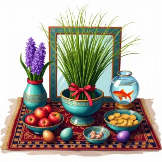 تصویر استوک هفت سین نوروزی عکس حرفه ای هفت سین