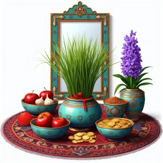 عکس هوش مصنوعی سفره هفت سین عکس حرفه ای هفت سین