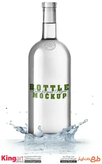 موکاپ و پیش نمایش بطری شیشه‌ ای با فرمت psd جهت پیش نمایش بطری شیشه ای نوشیدنی