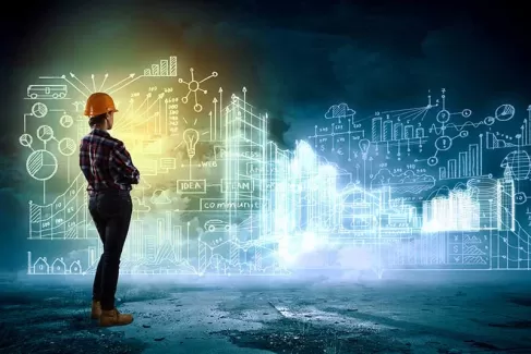 عکس با کیفیت مهندس ایستاده عکس با کیفیت مهندس ایستاده
