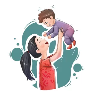 تصویرسازی مادر و نوزاد با فرمت psd و فتوشاپ