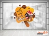 طرح خام استیکر آبمیوه بستنی شامل تصویسازی بستنی