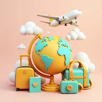 عکس گرافیکی هواپیما و کره زمین برای آژانس مسافرتی عکس حرفه ای آژانس مسافرتی