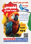 طرح تراکت پرنده سرا با تصویرسازی پرنده