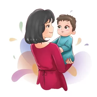 تصویرسازی مادر و نوزاد با فرمت psd و فتوشاپ