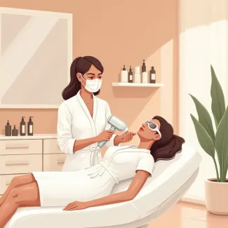 تصویر کارتونی انجام لیزر روی بدن زن عکس حرفه ای کلینیک زیبایی