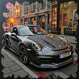 عکس گرافیکی ماشین در فضای خیابان عکس حرفه ای ماشین