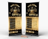 طرح بنر ایستاده منو کافه شامل وکتور فنجان قهوه