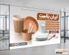 طرح بنر لایه باز ظروف یکبار مصرف شامل عکس ظرف پلاستیکی جهت چاپ بنر و تابلو فروش ظروف یکبار مصرف