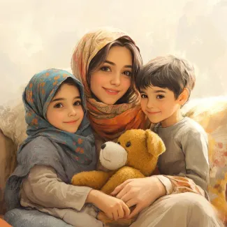 عکس حرفه ای خانواده با عکس مادر و فرزندان عکس حرفه ای خانواده