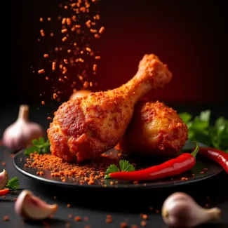 دانلود عکس با کیفیت ران مرغ سوخاری عکس حرفه ای فست فود