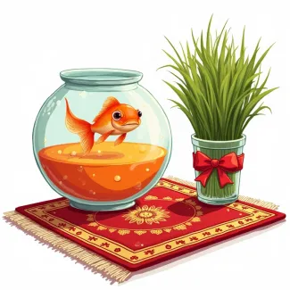 عکس ماهی گلی در تنگ با سبزه عید عکس حرفه ای ماهی گلی و سبزه
