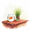 عکس حرفه ای ماهی گلی و سبزه