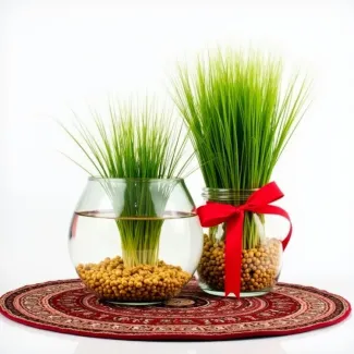 دانلود عکس استوک سبزه داخل تنگ ماهی عکس حرفه ای تنگ ماهی و سبزه